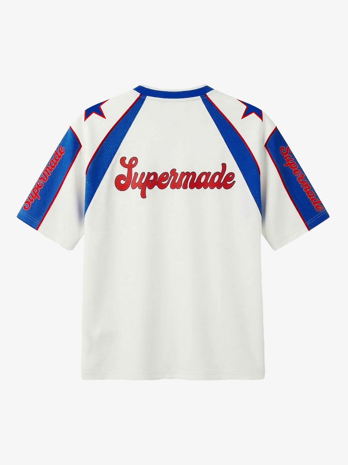 Colorblock Star Print Mesh Jersey T-Shirt