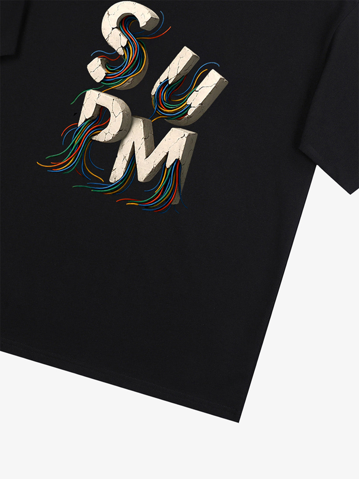 SPMD Letter Cable Graphic T-Shirt