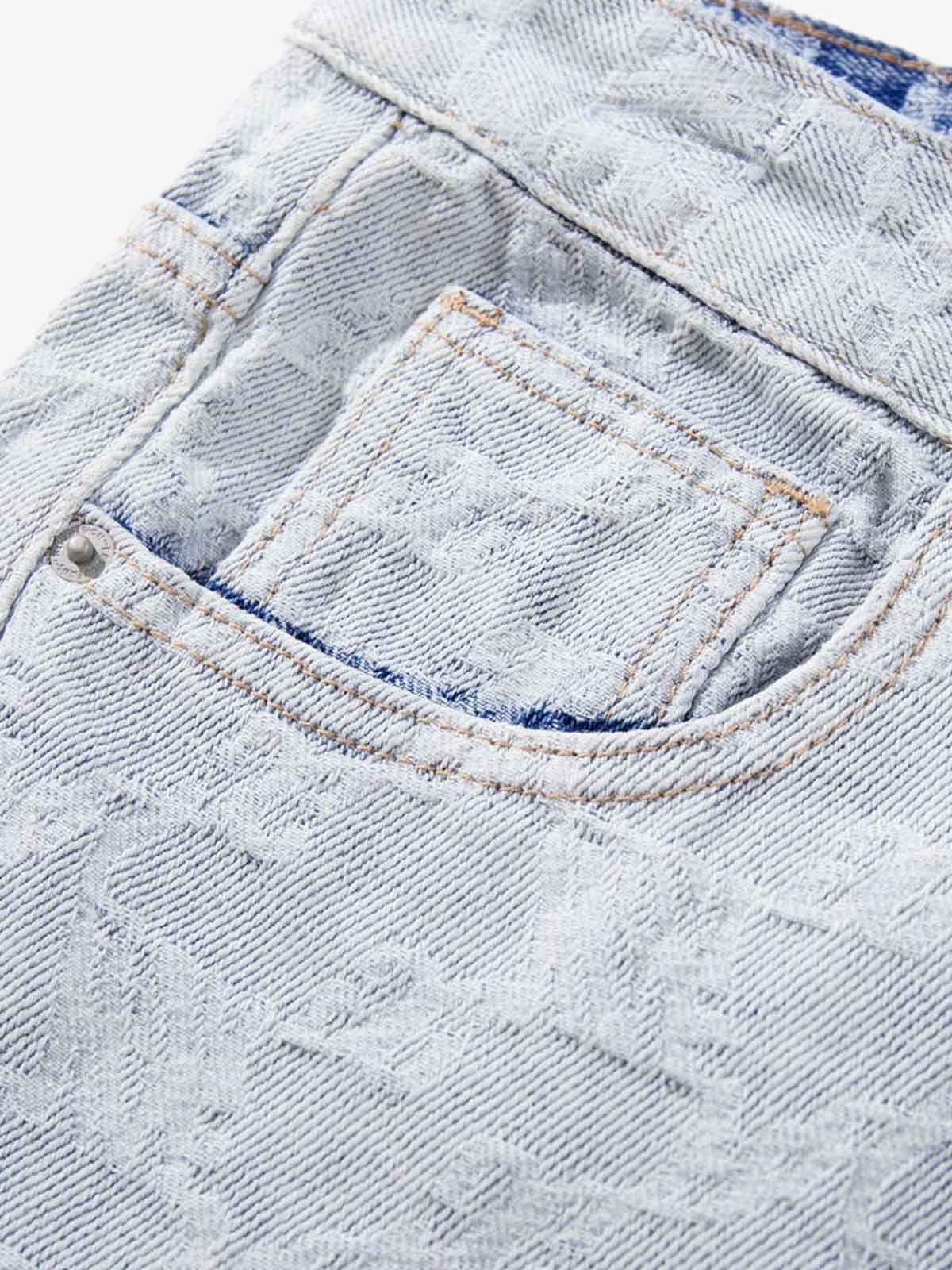 Gradient Wash Jacquard Denim Jeans