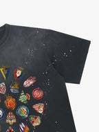Distressed Ink Splatter Team Logo Graphic T-Shirt