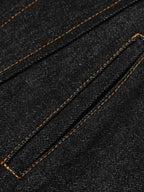 Stand Collar Clasp Detail Denim Jacket