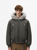 Faux Fur Hooded Padded Bomber Jacket