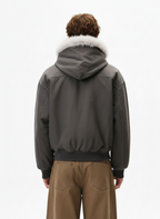 Faux Fur Hooded Padded Bomber Jacket