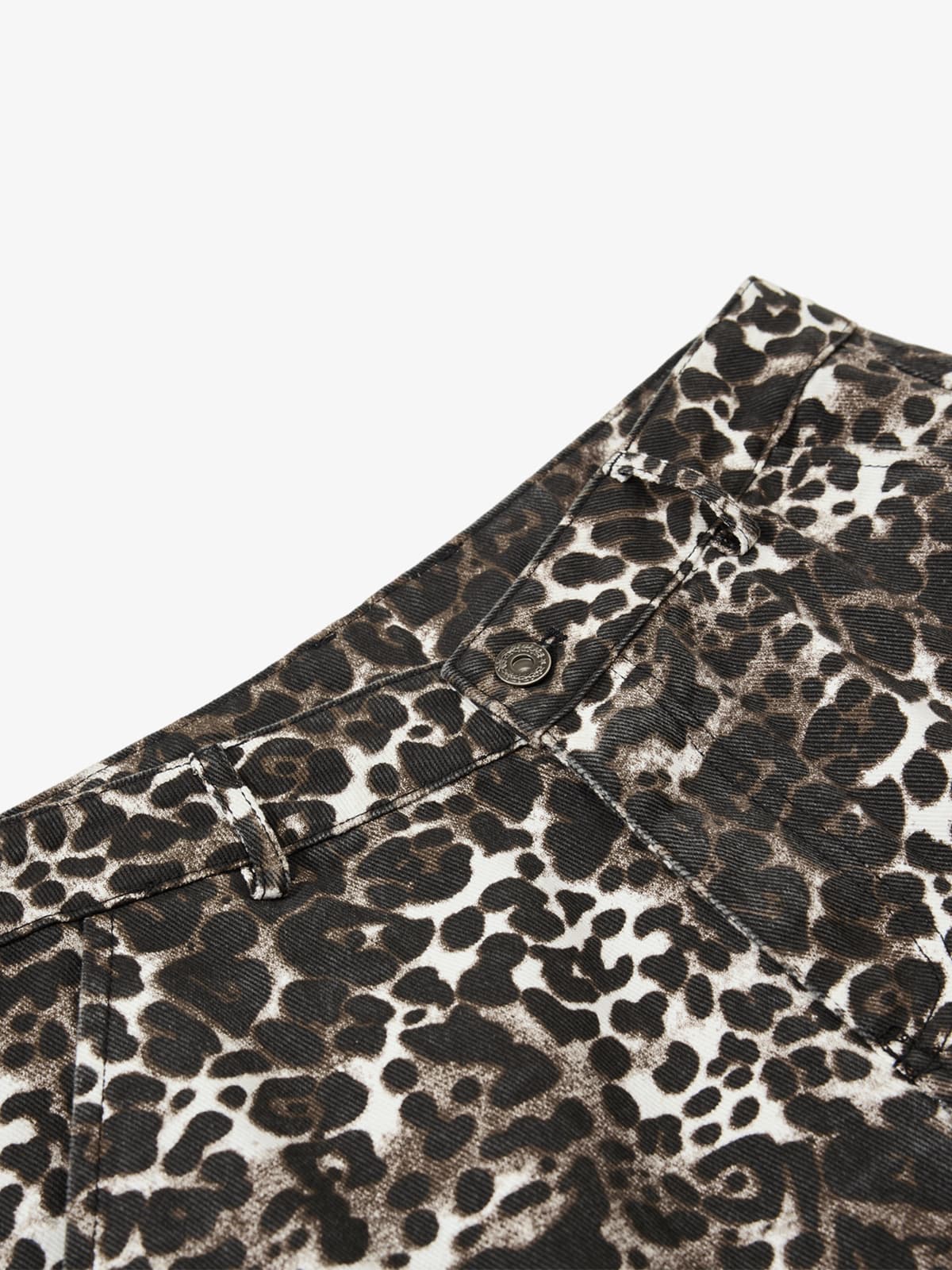 Leopard Print Cargo Wide Leg Pants