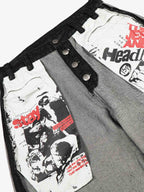 Distressed Reverse Design Large Pocket Printed Jeans - 2568