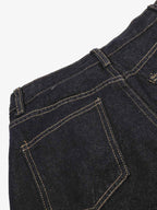 Contrast Panel Barrel Denim Jeans with Chain Detail