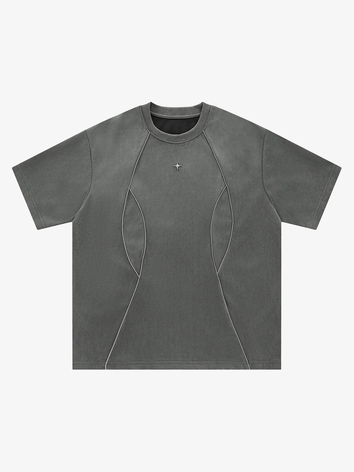 Functional Deconstructed Split Short-Sleeved T-Shirt - 2437