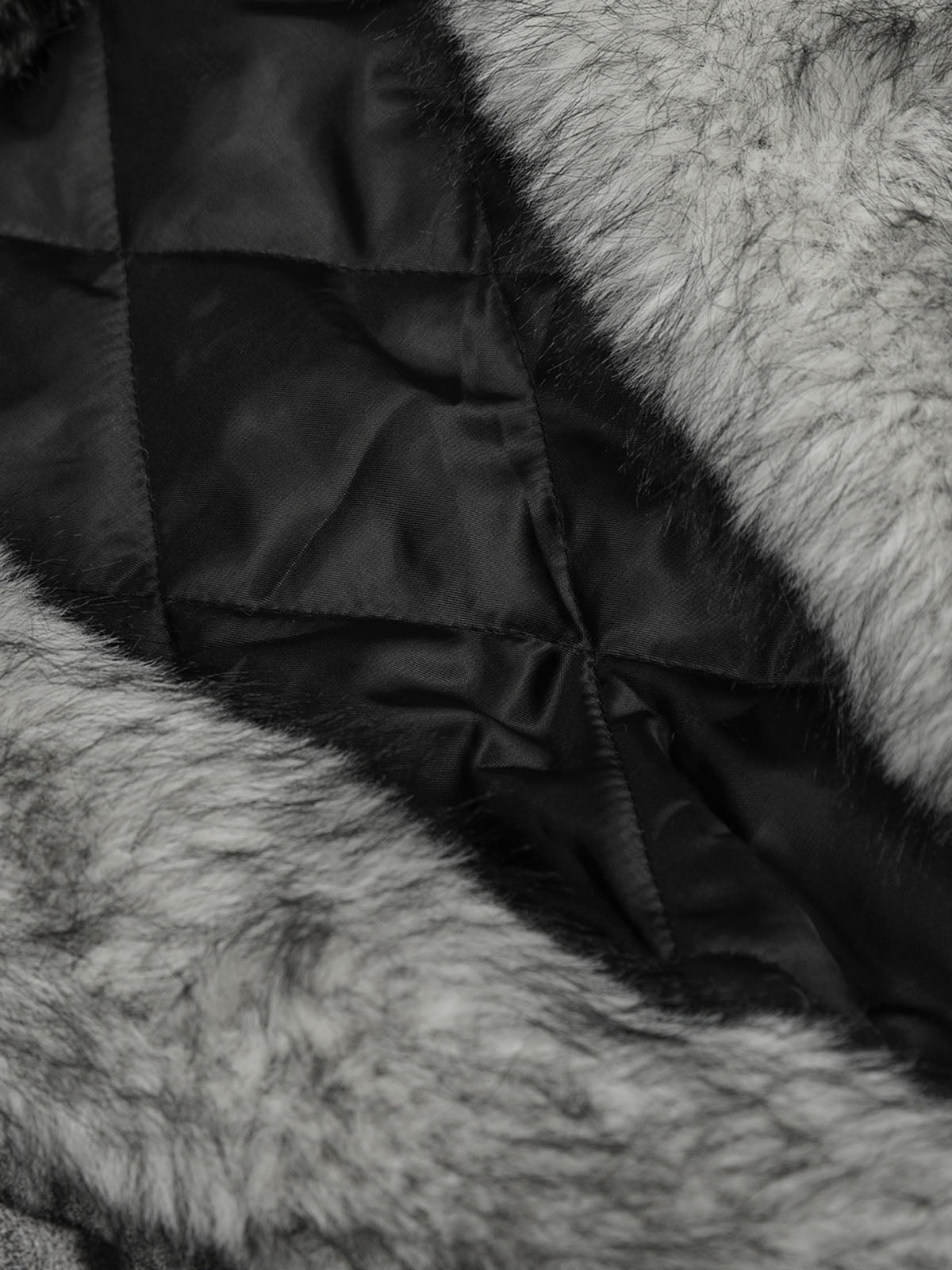 Faux Suede Vintage Wash Fur Hood Padded Jacket - 2553