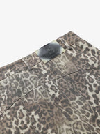 Vintage Leopard Print Cargo Barrel Pants