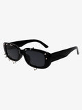 Retro Punk Studded Small Square Frame Sunglasses
