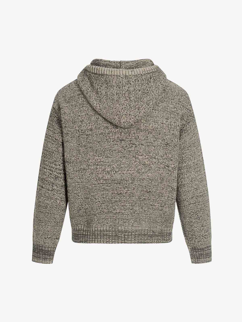 Relaxed Fit Knit Hooded Pullover Hoodie Sweater
