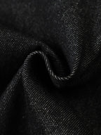 Stand Collar Clasp Detail Denim Jacket