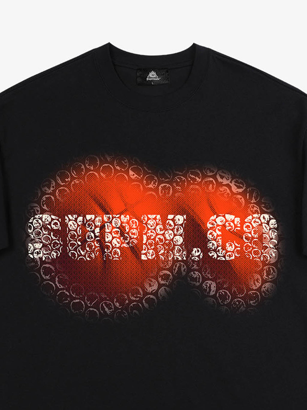 SUPM Foam Texture Basketball Pattern Graphic T-Shirt