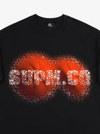 SUPM Foam Texture Basketball Pattern Graphic T-Shirt