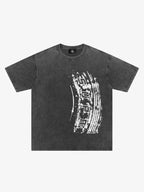 Tire Print Lettering T-Shirt