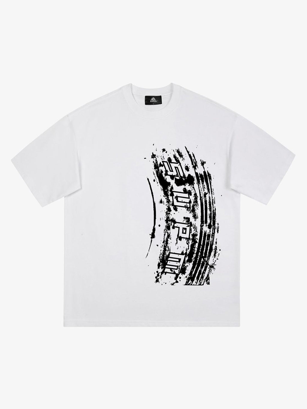 Tire Print Lettering T-Shirt