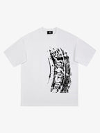 Tire Print Lettering T-Shirt
