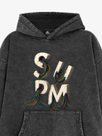 French Terry Streetwear Gravel Wire Font Hoodie