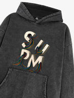 French Terry Streetwear Gravel Wire Font Hoodie