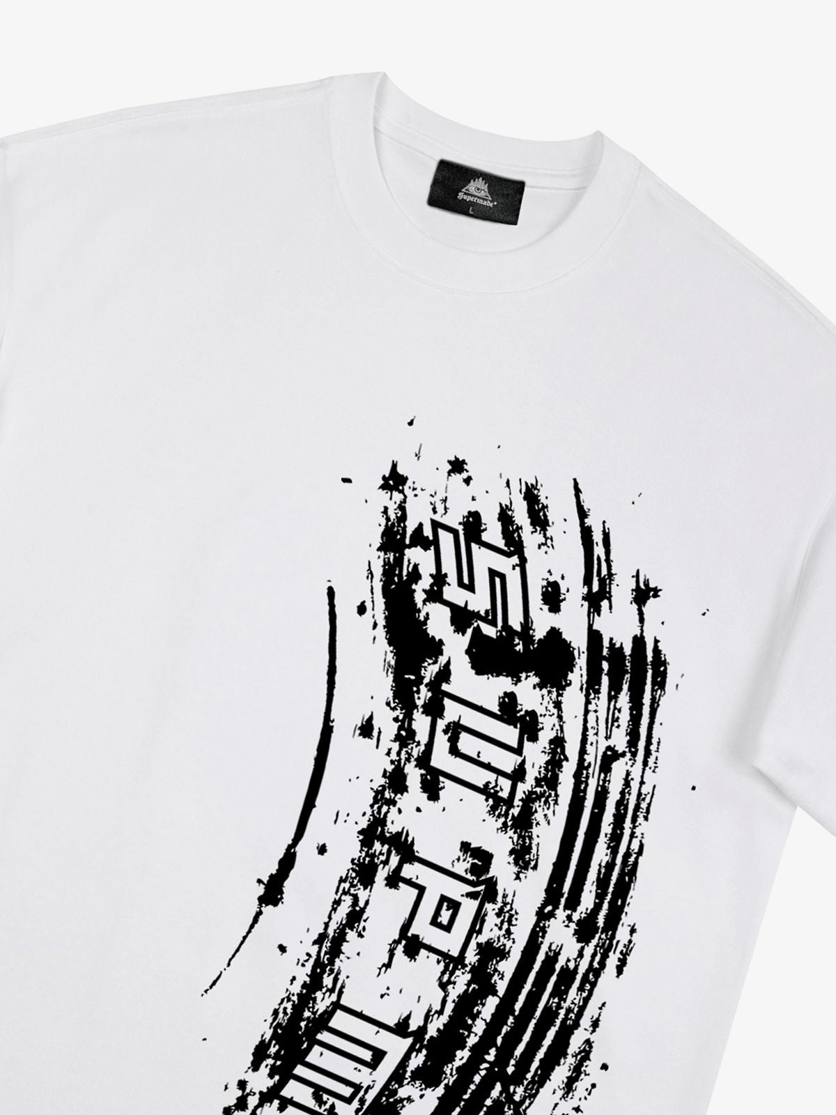 Tire Print Lettering T-Shirt