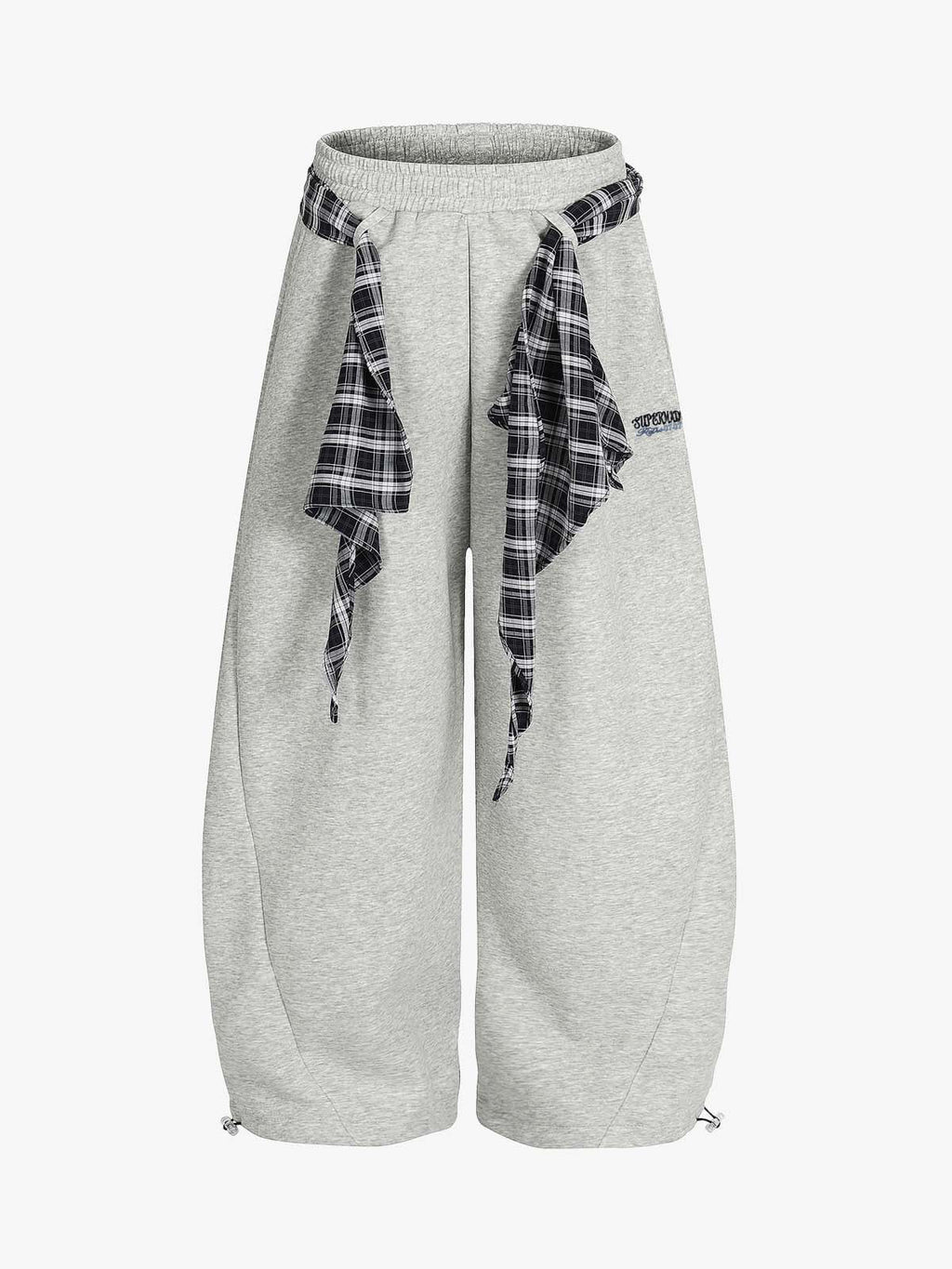 Street Detachable Plaid Waistband Machete Casual Pants