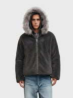 Theprecipice Fur Hooded Quilted Sherpa Jacket - 2304