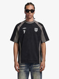 Suede-Touch Embroidered Sport Color-Block T-Shirt