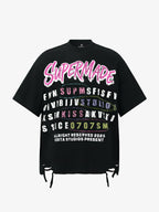 Retro Letter Graphic T-Shirtc - 2603