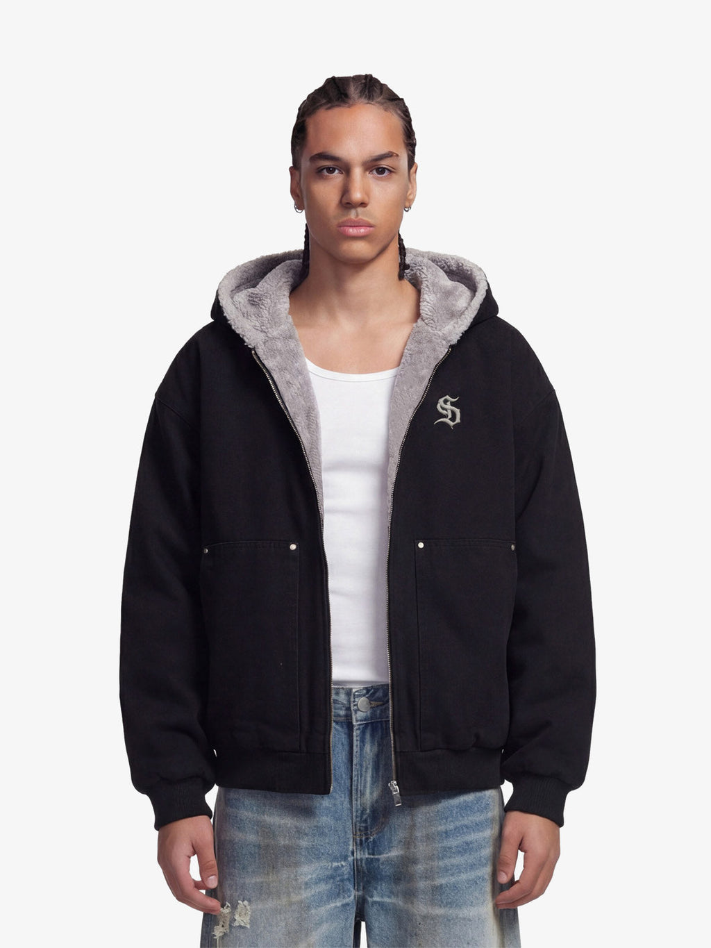 Theprecipice Fur Hooded Zip Up Quilted Jacket - 2510