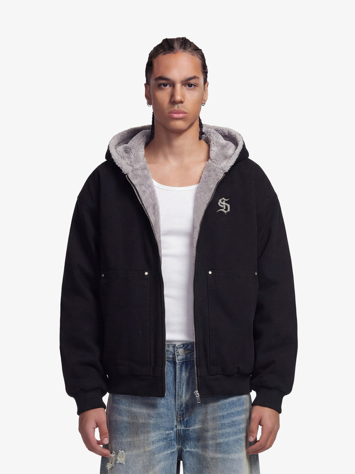 Theprecipice Fur Hooded Zip Up Quilted Jacket - 2510