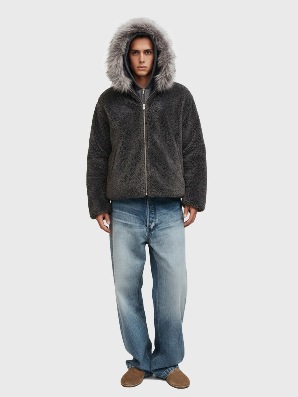 Theprecipice Fur Hooded Quilted Sherpa Jacket - 2304