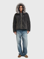Theprecipice Fur Hooded Quilted Sherpa Jacket - 2304