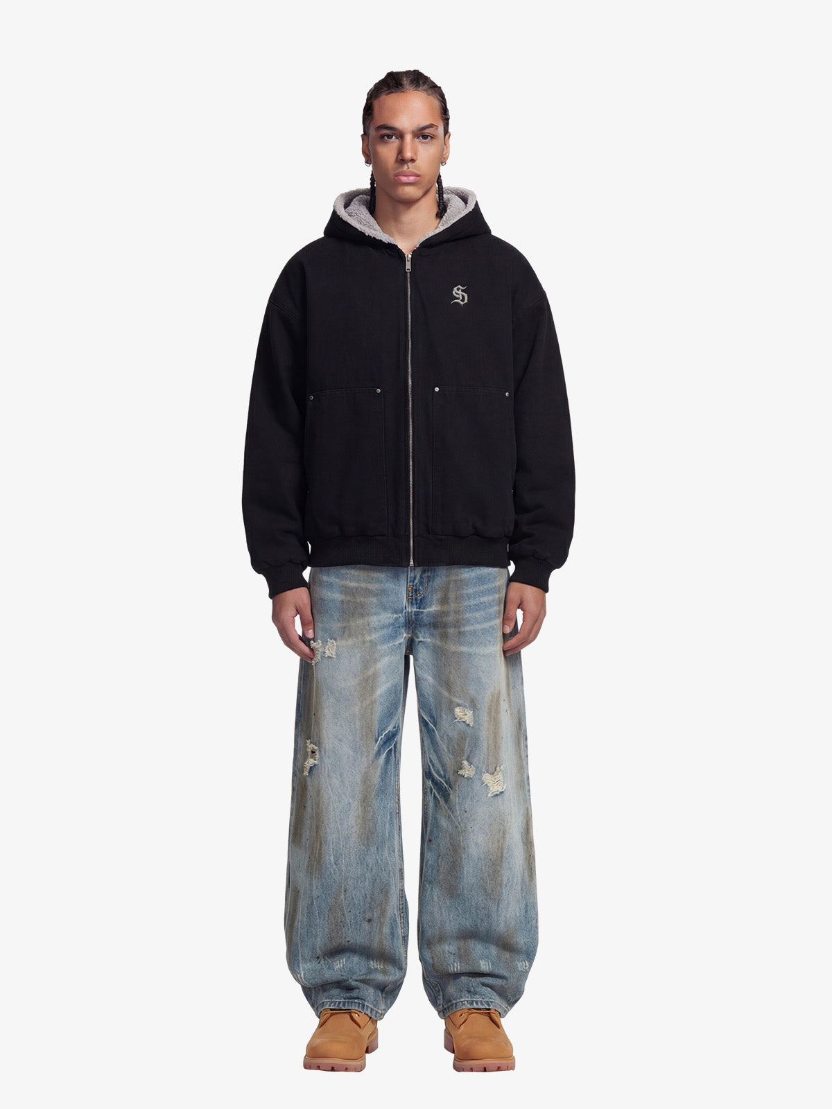 Theprecipice Fur Hooded Zip Up Quilted Jacket - 2510