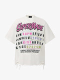 Retro Letter Graphic T-Shirtc - 2603