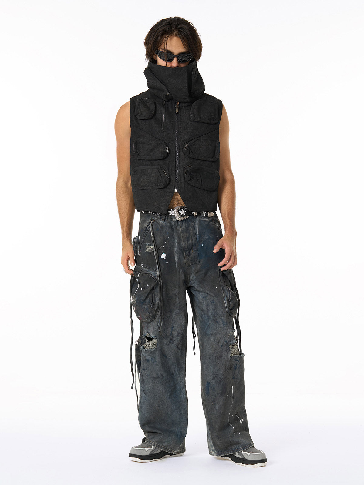 Heavy-Duty Multi-Pocket Multi-Zipper Vest