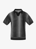 Gradient Textured Knit Polo Shirt