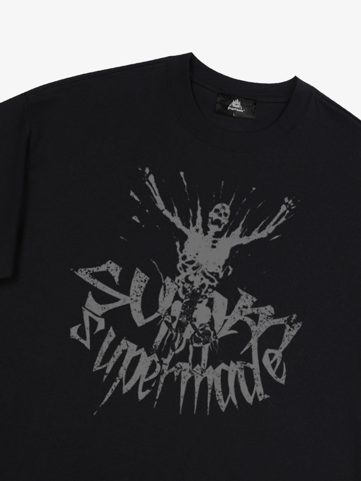 Gothic Skull Distressed Letter T-Shirt