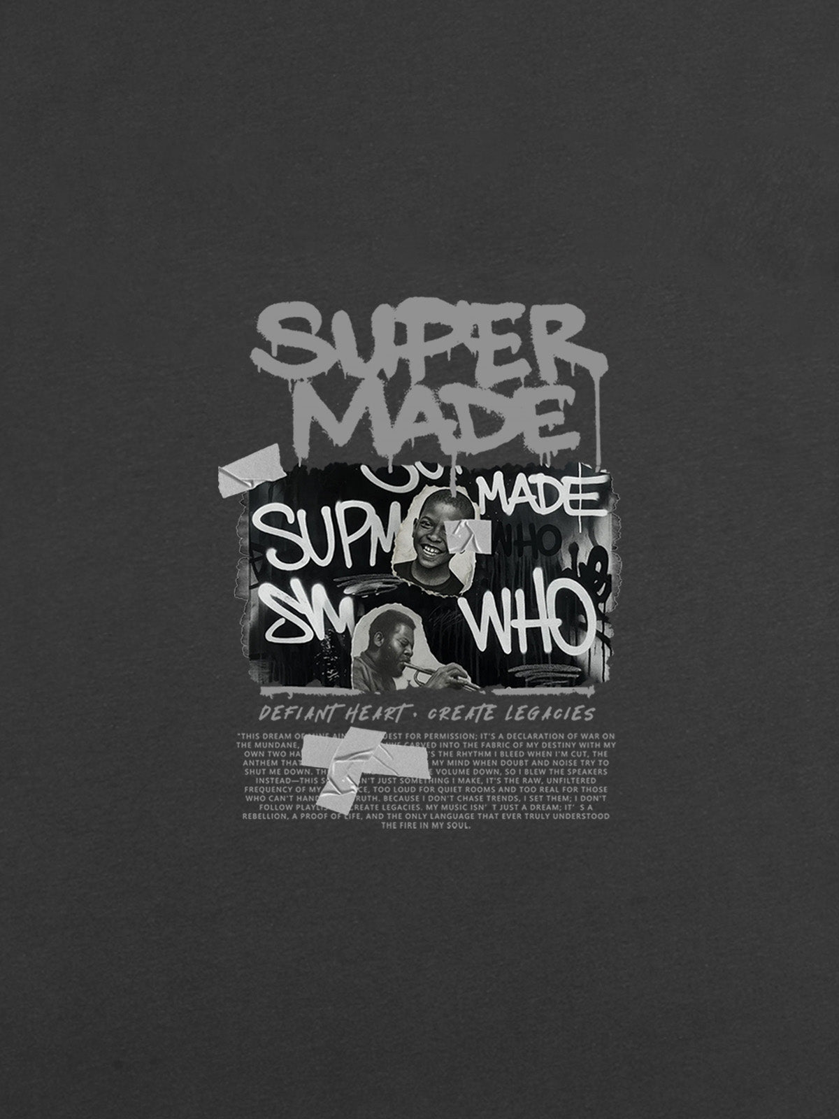 Streetwear Graffiti Character Collage Graphic T-Shirt