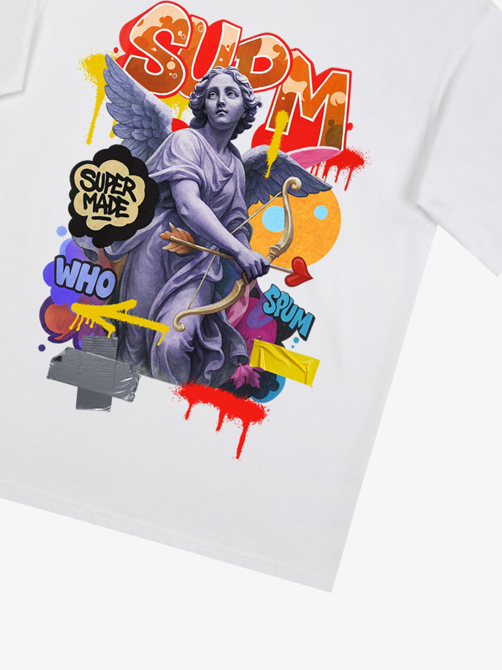 Retro Angel Statue Graffiti T-Shirt