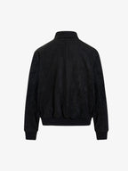 Vintage Stand Collar Metal Button-Structured Bomber Jacket