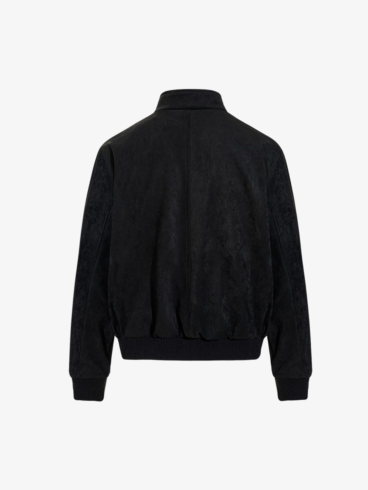 Vintage Stand Collar Metal Button-Structured Bomber Jacket