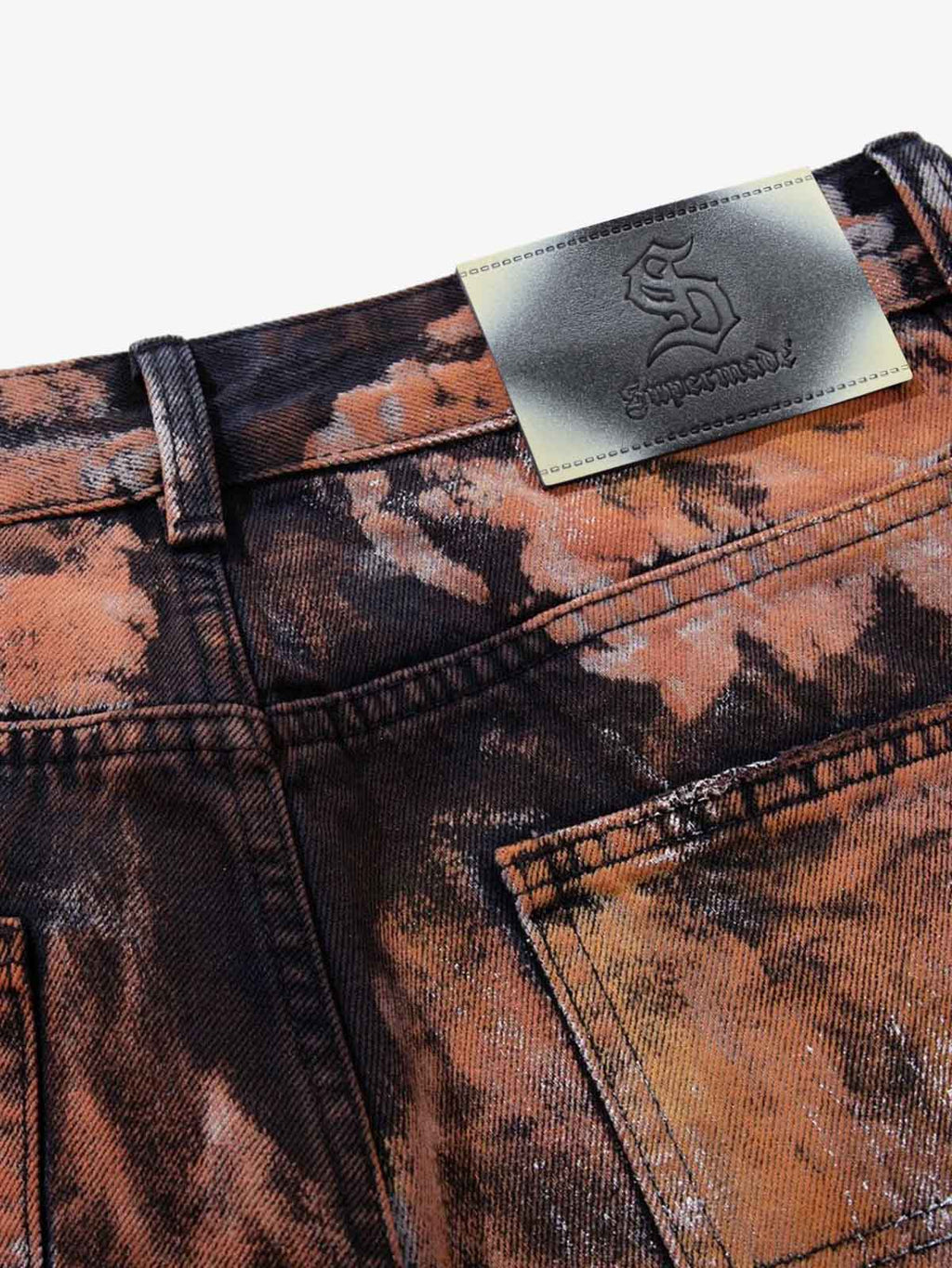 Graffiti Painted Cargo Denim Jeans