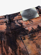 Graffiti Painted Cargo Denim Jeans