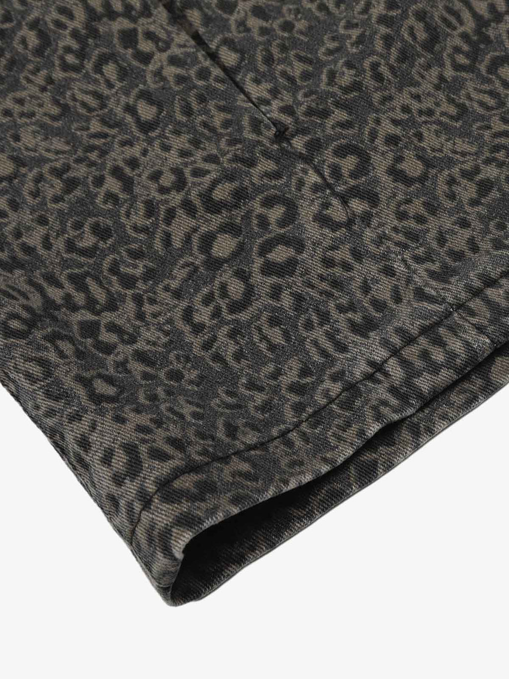 Leopard Pleated Wide Leg Denim Barrel Jeans