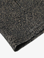 Leopard Pleated Wide Leg Denim Barrel Jeans