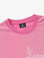Acid Wash Gothic Cross Spine Graphic Distressed T-Shirt - 2604