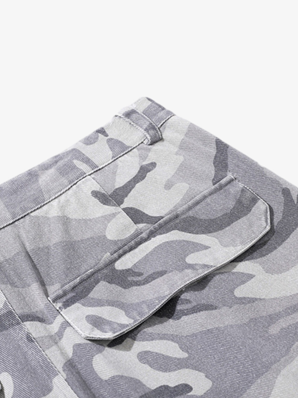 Snow Camouflage Machete Wide-Leg Cargo Barrel Pants - 2548