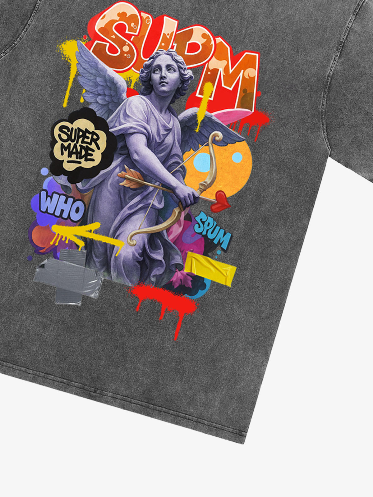 Retro Angel Statue Graffiti T-Shirt