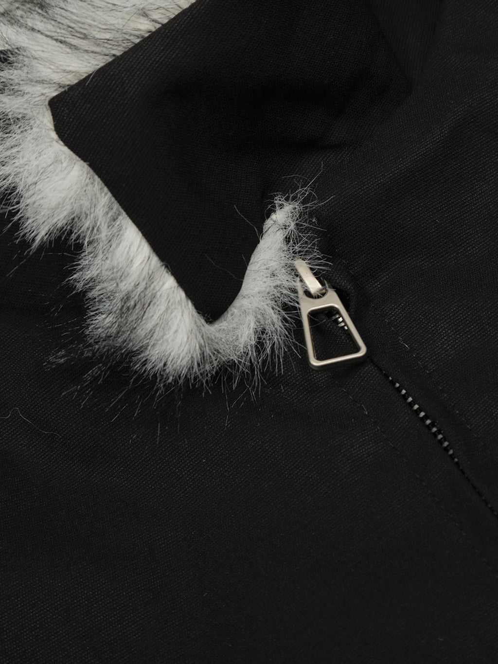Vintage Stand Collar Fur Lined Bomber Jacket