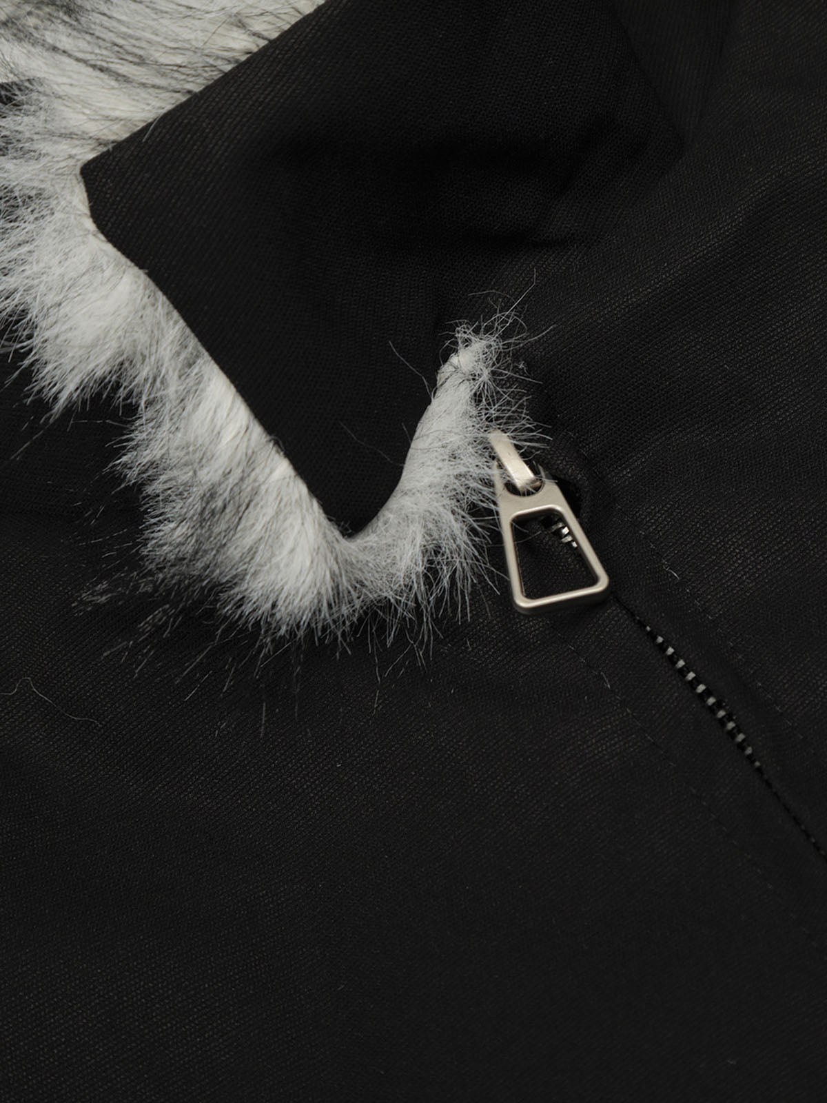 Vintage Stand Collar Fur Lined Bomber Jacket